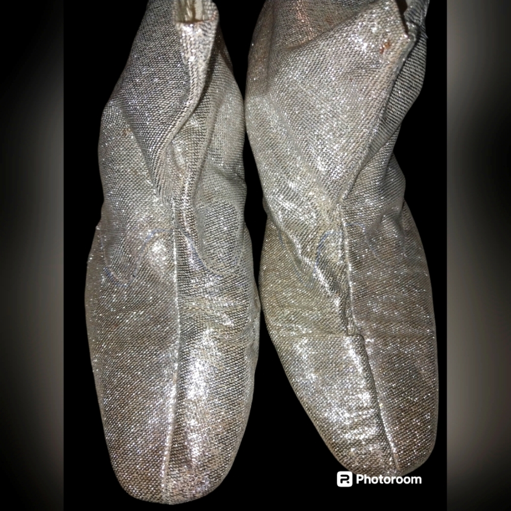 Chrome Silver size 8  vintage shoe/booties... Vintage 50's